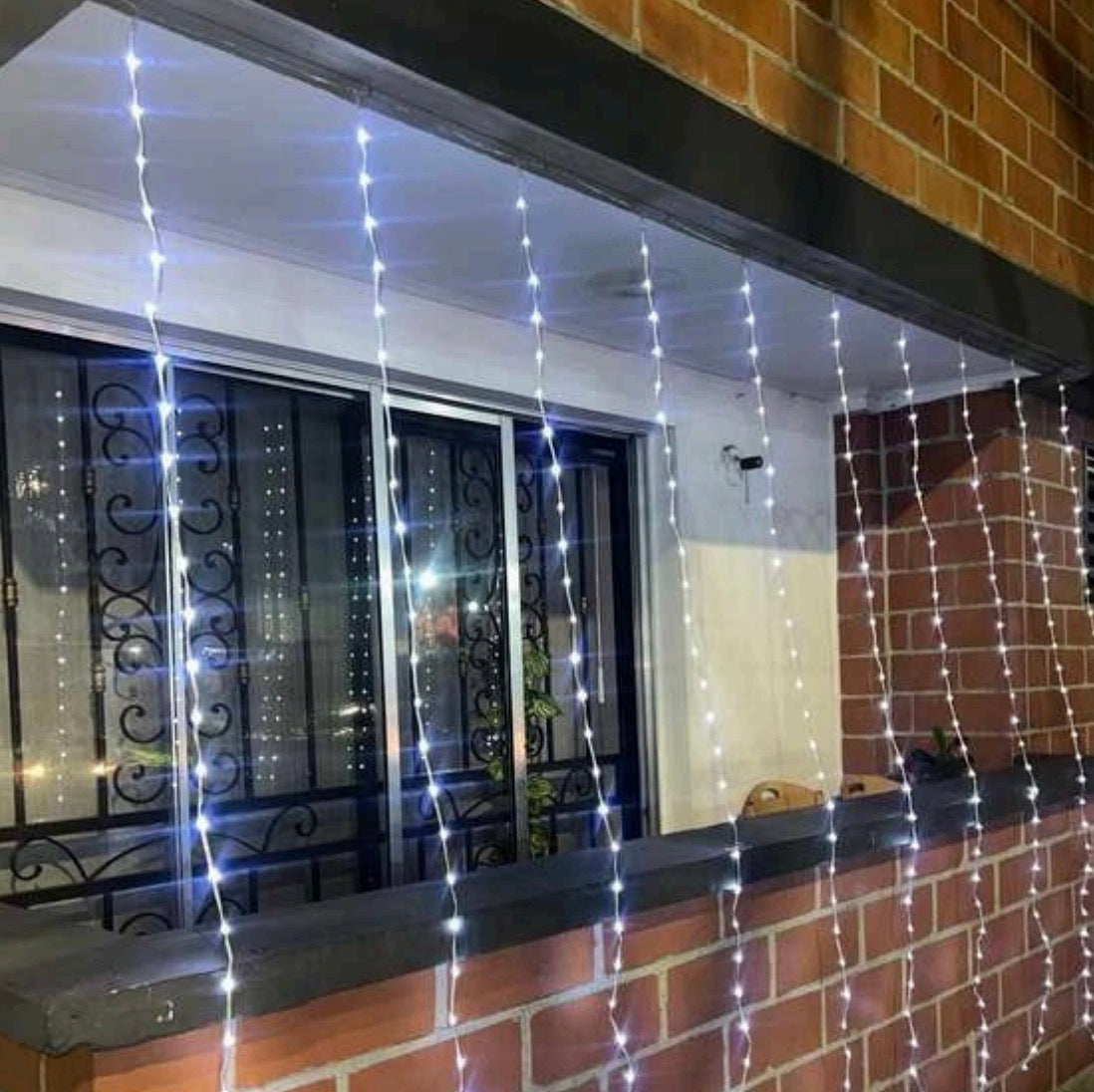 luces solares de navidad tipo cascada 3x2 metros