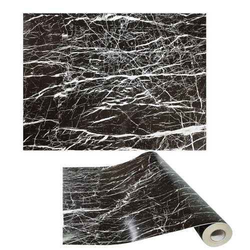 Marmol Negro con betas papel Adhesivo De 10 Mts X 45 Cm Ancho Joselevende Colombia