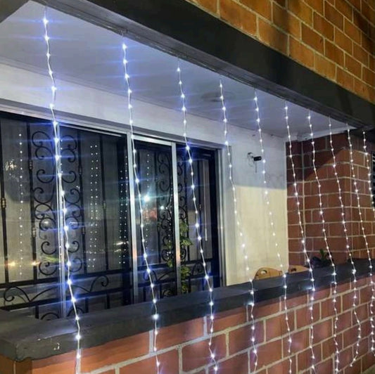 luces solares de navidad tipo cascada 3x2 metros