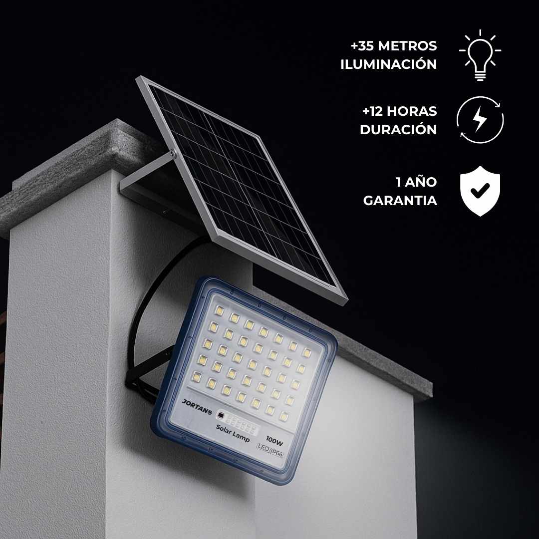 Lampara solar Jortan 35 metros iluminación por 12 horas
