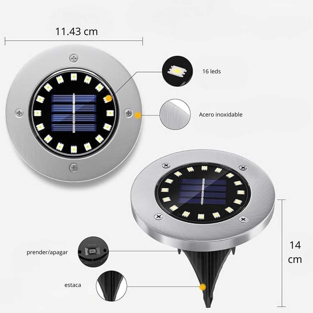 Combo x6 unidades Iluminación Solar Exterior para Jardin