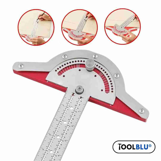 Toolblu® /  Regla medidora 45 cm de alta precisión multifuncional